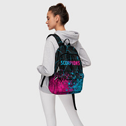Рюкзак Scorpions - neon gradient: символ сверху, цвет: 3D-принт — фото 2