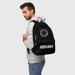 Рюкзак Nirvana glitch на темном фоне: символ, надпись, цвет: 3D-принт — фото 2
