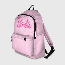 Рюкзак Барби - логотип на клетчатом фоне, цвет: 3D-принт