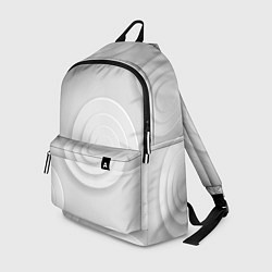 Рюкзак Серый фон и абстрактные белые объёмные окружности, цвет: 3D-принт