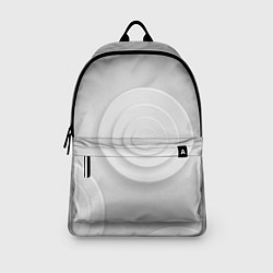 Рюкзак Серый фон и абстрактные белые объёмные окружности, цвет: 3D-принт — фото 2