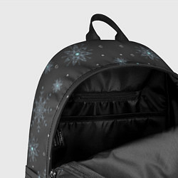 Рюкзак Новогодние снежинки на сером фоне, цвет: 3D-принт — фото 2