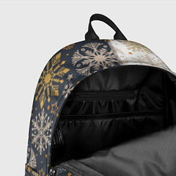 Рюкзак Рождественские милые золотые снежинки, цвет: 3D-принт — фото 2