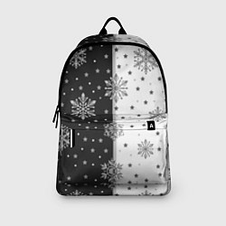 Рюкзак Рождественские снежинки на черно-белом фоне, цвет: 3D-принт — фото 2