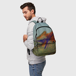 Рюкзак Волнообразные разноцветные музыкальные линии, цвет: 3D-принт — фото 2