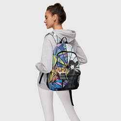 Рюкзак Уэнсдэй играет на виолончели на фоне окна, цвет: 3D-принт — фото 2