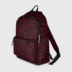 Рюкзак Розовые сердечки на темном фоне, цвет: 3D-принт