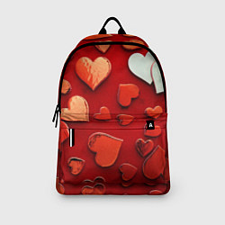 Рюкзак Красные сердца на красном фоне, цвет: 3D-принт — фото 2