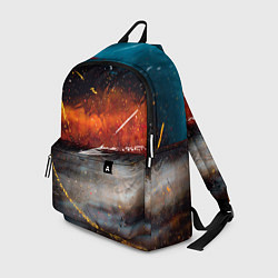 Рюкзак Серый, оранжевый и синий туманы и краски, цвет: 3D-принт