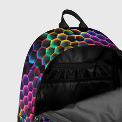 Рюкзак Неон и соты, цвет: 3D-принт — фото 2