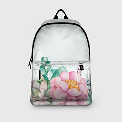 Рюкзак Цветы нарисованные акварелью - снизу, цвет: 3D-принт — фото 2