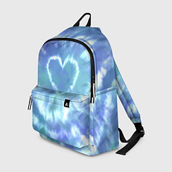 Рюкзак Сердце - тай-дай - голубой, цвет: 3D-принт