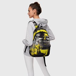 Рюкзак Черно-желтая абстракция, нейросеть, цвет: 3D-принт — фото 2