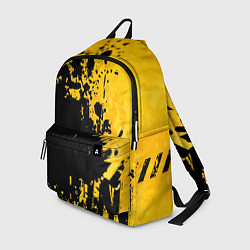 Рюкзак Пятна черной краски на желтом фоне, цвет: 3D-принт