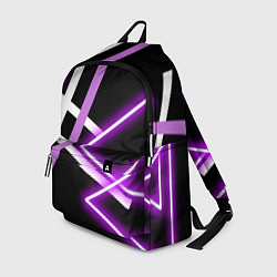 Рюкзак Фиолетовые полоски с неоном, цвет: 3D-принт