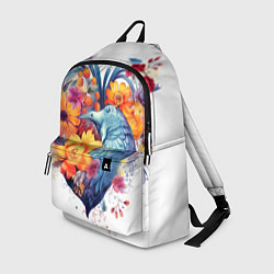 Рюкзак Цветочное сердце с птицами, цвет: 3D-принт