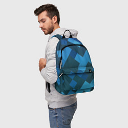 Рюкзак Синий прямоугольный паттерн, цвет: 3D-принт — фото 2