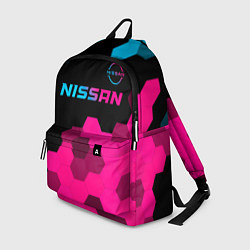 Рюкзак Nissan - neon gradient: символ сверху, цвет: 3D-принт