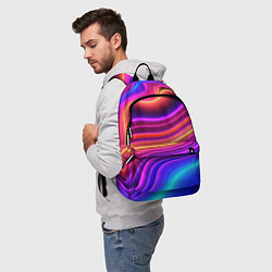 Рюкзак Яркие неоновые волны, цвет: 3D-принт — фото 2