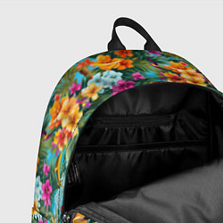 Рюкзак Яркие разные цветочки, цвет: 3D-принт — фото 2
