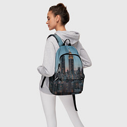 Рюкзак Утренний город с небоскребами, цвет: 3D-принт — фото 2