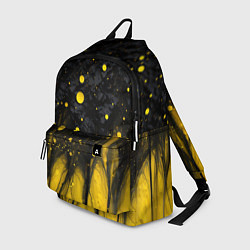 Рюкзак Желтые брызги на черном фоне, цвет: 3D-принт