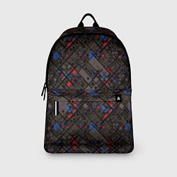 Рюкзак Красные, синие, черные фигуры и линии на коричнево, цвет: 3D-принт — фото 2