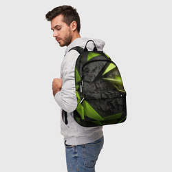Рюкзак Зеленые абстрактные осколки, цвет: 3D-принт — фото 2