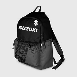 Рюкзак Suzuki speed на темном фоне со следами шин: символ, цвет: 3D-принт