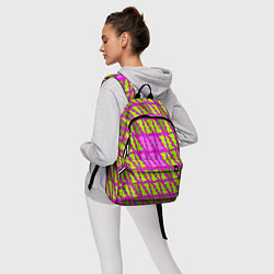 Рюкзак Ретро молнии розово-жёлтые, цвет: 3D-принт — фото 2