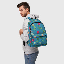 Рюкзак Цветы и зеленые веточки, цвет: 3D-принт — фото 2