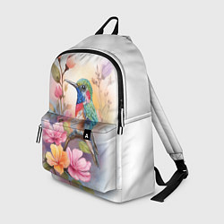 Рюкзак Колибри и цветы - акварель, цвет: 3D-принт