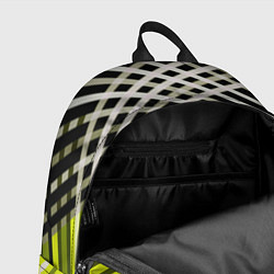 Рюкзак Косые черно-белые полосы на оливковом фоне, цвет: 3D-принт — фото 2