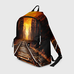 Рюкзак Железная дорога на закате, цвет: 3D-принт