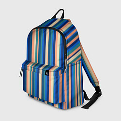Рюкзак Полосатый сине-бежевый, цвет: 3D-принт