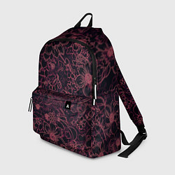 Рюкзак Цветочная тёмно-красный, цвет: 3D-принт