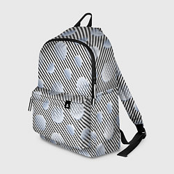 Рюкзак Серебристые круги на полосатом фоне, цвет: 3D-принт