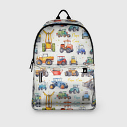 Рюкзак Акварельные тракторы - детский паттерн, цвет: 3D-принт — фото 2