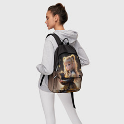 Рюкзак Девочка с бурым медвежонком, цвет: 3D-принт — фото 2