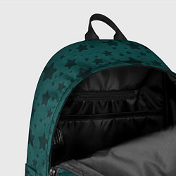 Рюкзак Звёзды чёрно-зелёный, цвет: 3D-принт — фото 2