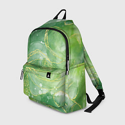 Рюкзак Абстрактный зеленый мрамор с золотым, цвет: 3D-принт
