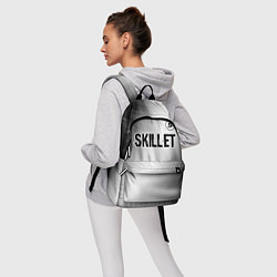 Рюкзак Skillet glitch на светлом фоне: символ сверху, цвет: 3D-принт — фото 2