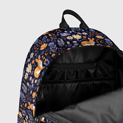 Рюкзак Оранжевые зайчики в траве на синем фоне, цвет: 3D-принт — фото 2