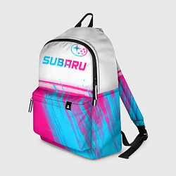 Рюкзак Subaru neon gradient style: символ сверху, цвет: 3D-принт