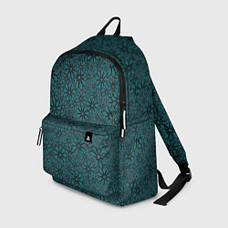 Рюкзак Цветочный паттерн сине-зелёный, цвет: 3D-принт