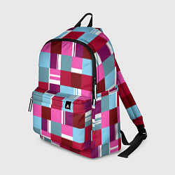 Рюкзак Ретро квадраты вишнёвые, цвет: 3D-принт