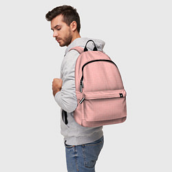 Рюкзак Бледно-розовый с квадратиками, цвет: 3D-принт — фото 2