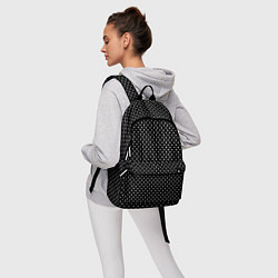 Рюкзак В мелкий горошек на черном фоне, цвет: 3D-принт — фото 2