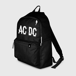 Рюкзак AC DC glitch на темном фоне: символ сверху, цвет: 3D-принт