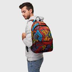 Рюкзак Разноцветный узор в стиле абстракционизм, цвет: 3D-принт — фото 2